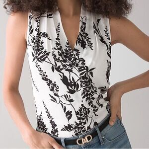 White House Black Market Sleeveless V-Neck Blouse